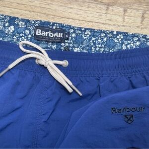 Barbour Mesh Lined Swim Shorts Men's XL Blue Floral Pockets‎ 5.5" Inseam EUC